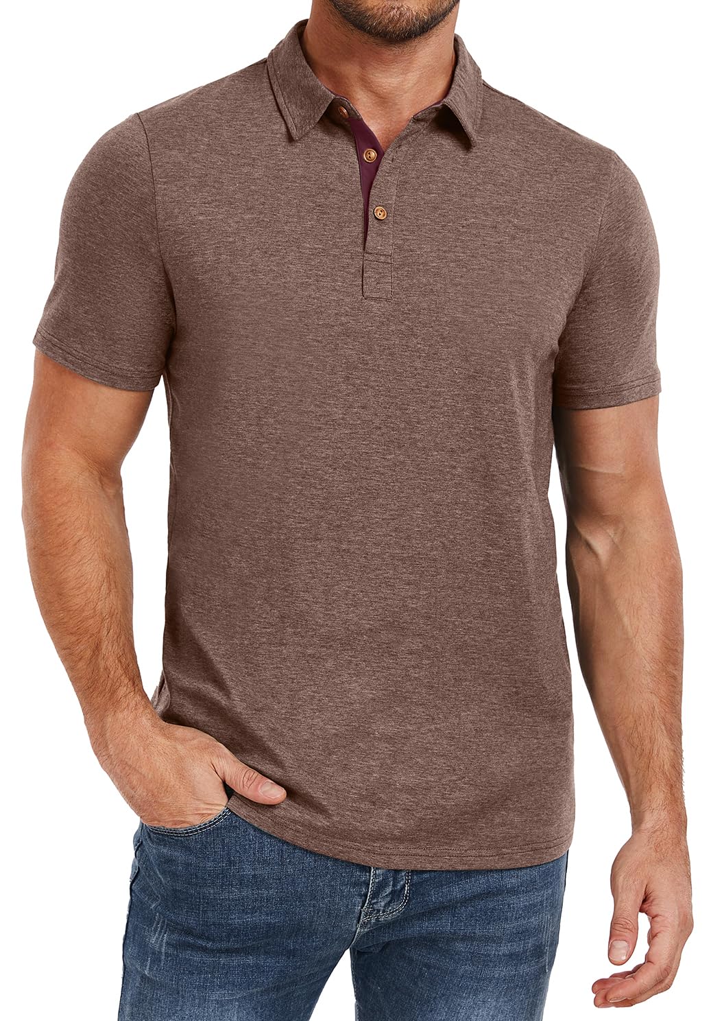 HOTPEGENO Mens Polo Shirts Short Sleeve Casual Cotton Golf Shirts Performance Polo Shirts for Men