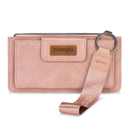 HOTMontana West X Wrangler Brown Wristlet Wallet Minimalist Clutch Womens Wallet Rfid Card Cases & Money Organizers with Coin Purse and Smooth Zipper