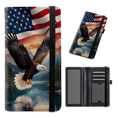 HOTCheckbook Cover for Personal Checkbook Leather Check Book Covers for Women Men with RFID Blocking Multi Card Slots Lightweight Compact Wallet, Retro Music Note
