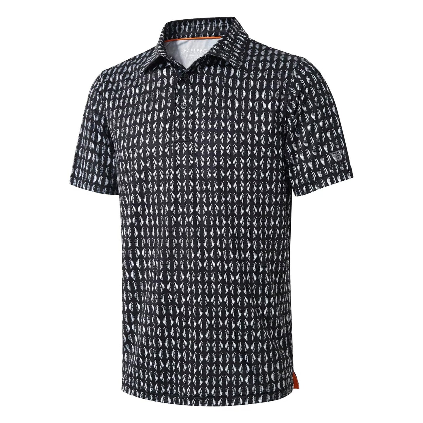 HOTGolf Shirts for Men Dry Fit Short Sleeve Print Performance Moisture Wicking Polo Shirt