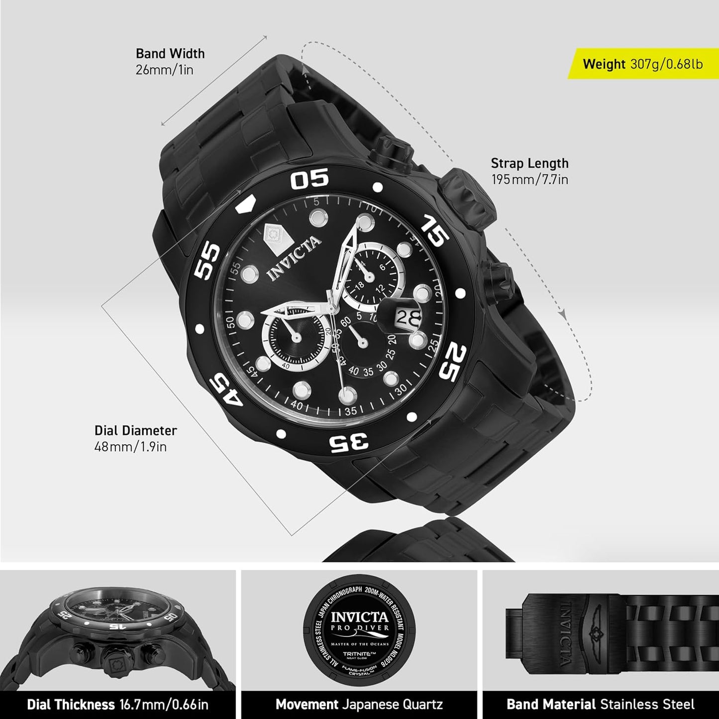 HOTInvicta Men's Pro Diver Collection Chronograph Watch