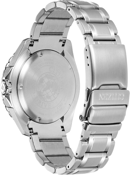 HOTCitizen Men's Promaster Sea Eco-Drive Stainless Steel Watch, 3-Hand Date, One-Way Rotating Bezel, ISO Compliant, Luminous Hands and Markers
