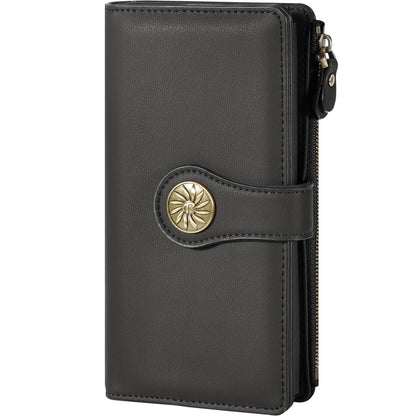 HOTTravelambo Women's Wallet RFID Blocking Trifold Clutch Large Capacity Credit Card Holder Travel Purse