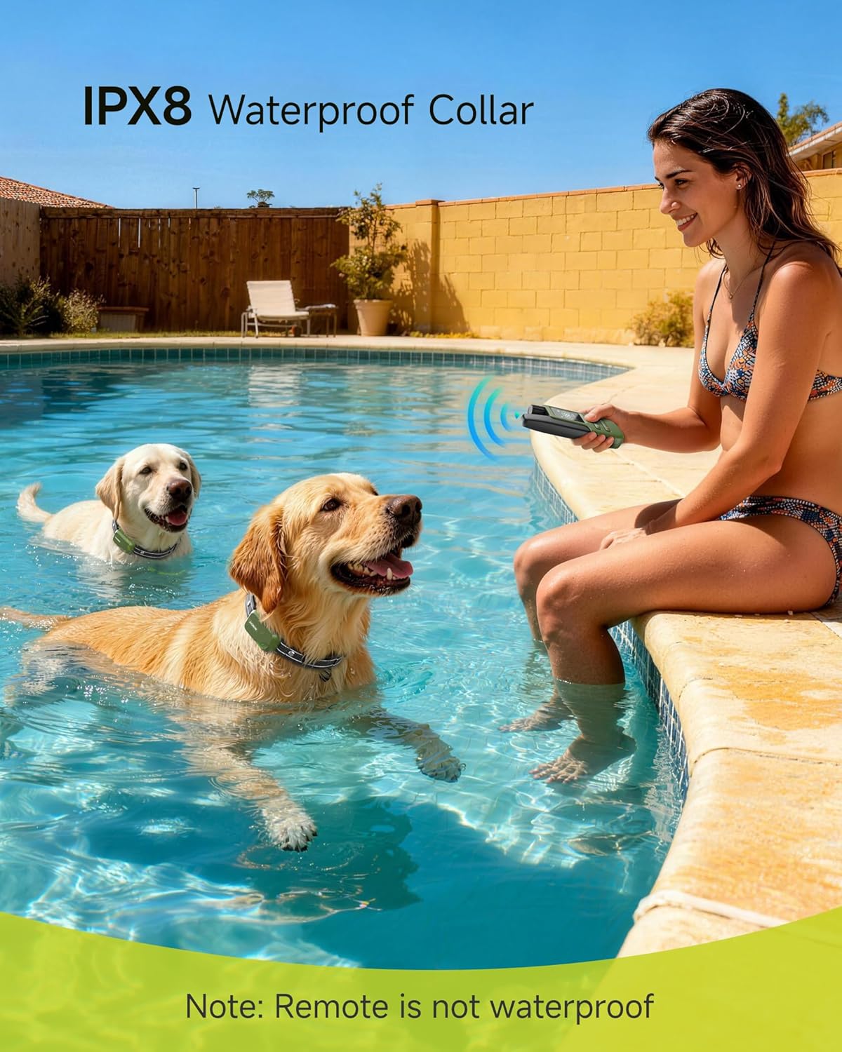 HOTDog Shock Collar - 4500FT Dog Training Collar with Remote, IPX8 Waterproof Electric Dog Collar with 4 Training Modes, Security Lock, Rechargeable eCollar for 10-120lbs Dogs(Green 2 Pack)
