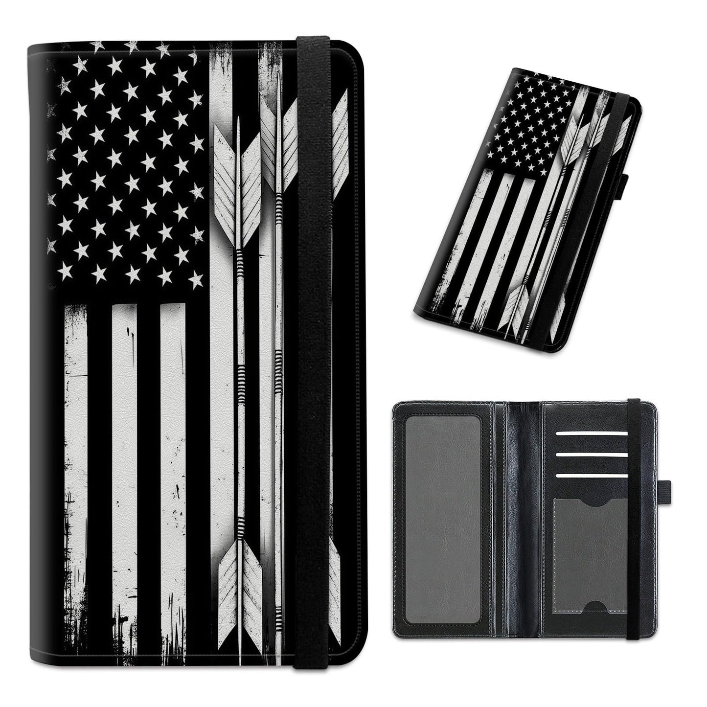 HOTCheckbook Cover for Personal Checkbook Leather Check Book Covers for Women Men with RFID Blocking Multi Card Slots Lightweight Compact Wallet, Retro Music Note