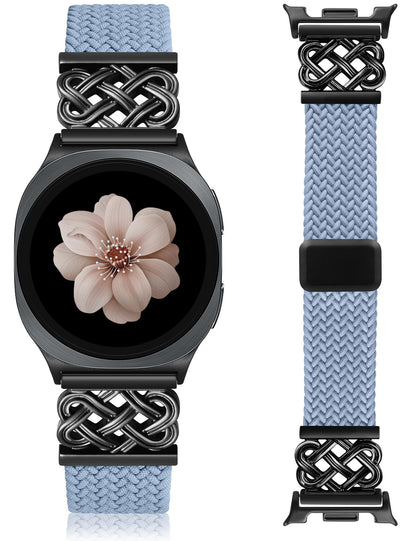 HOTBraided Magnetic Band Compatible with Samsung Galaxy Watch 8 40mm 44mm/8 Classic 46mm Women Men, Celtic Metal Stretchy Elastic Dressy Nylon Bracelet Strap, No for Galaxy Ultra/7/6/5/4/3/2/1