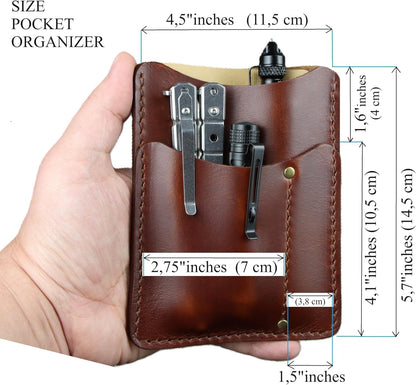 HOTEDC pouch EDC pocket organizer Leather pocket organizer PERSONALIZED, edc wallet, leather edc pouch, edc pouch leather, edc caddy, Men Leather EDC Organizer Sheath, Tactical Tool Pouch, Everyday Carry Tool HANDMADE IN USA.