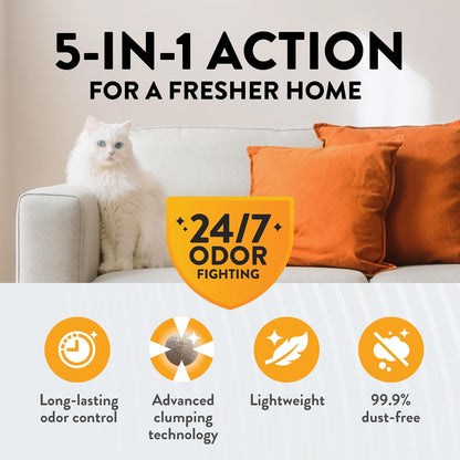 HOTARM & Hammer Hardball Clumping Cat Litter, Garden Bloom, 14.5 Lbs | Lightweight 5-in-1, 24/7 Odor Control, Easy Clean Up, Non-Clay Formula, 99.9% Dust-Free, Multi-Cat