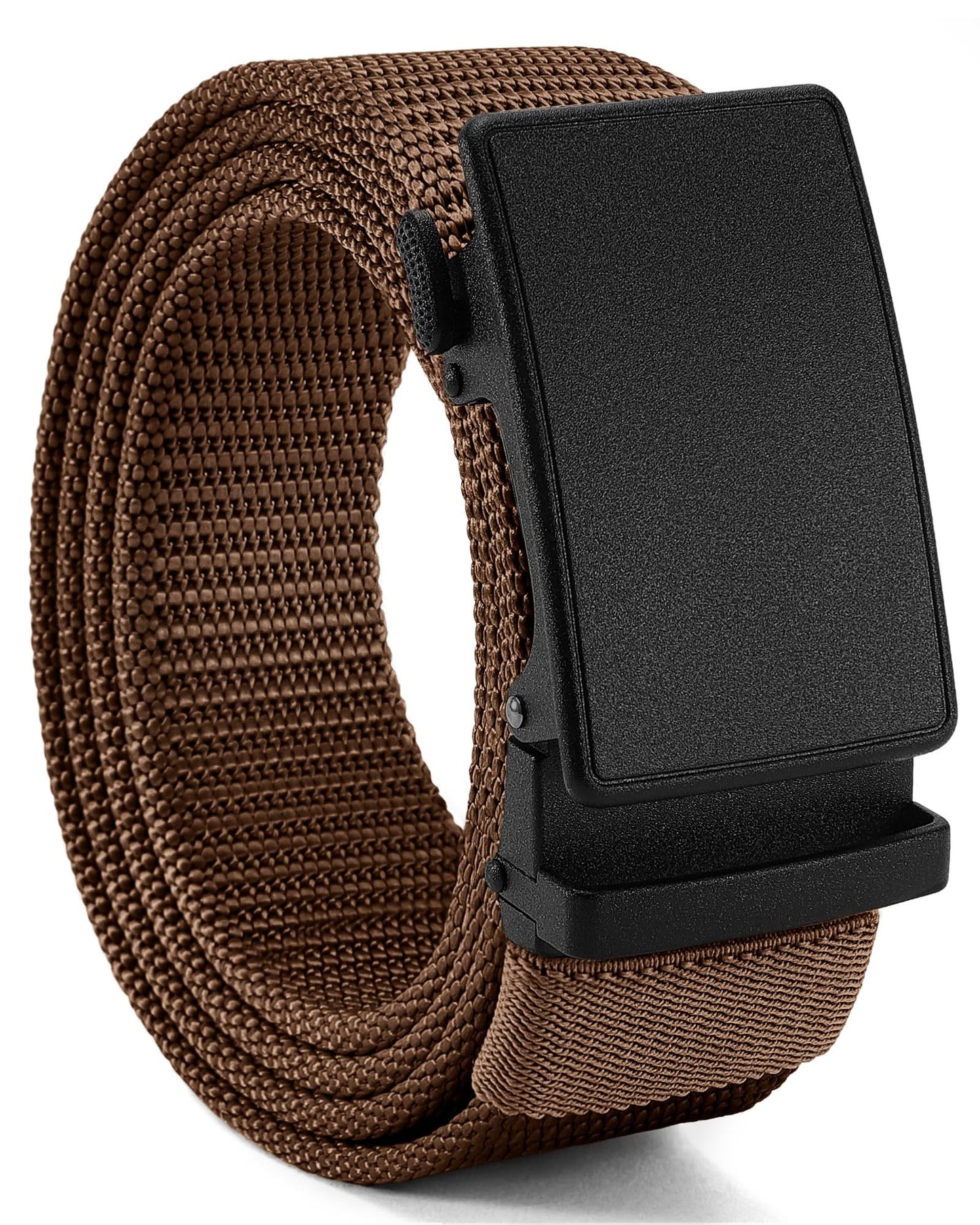 HOTCHAOREN 1.5" Nylon Ratchet Belts for Men - Adjustable Casual Work Belt with Slide Buckle - Trim to Fit