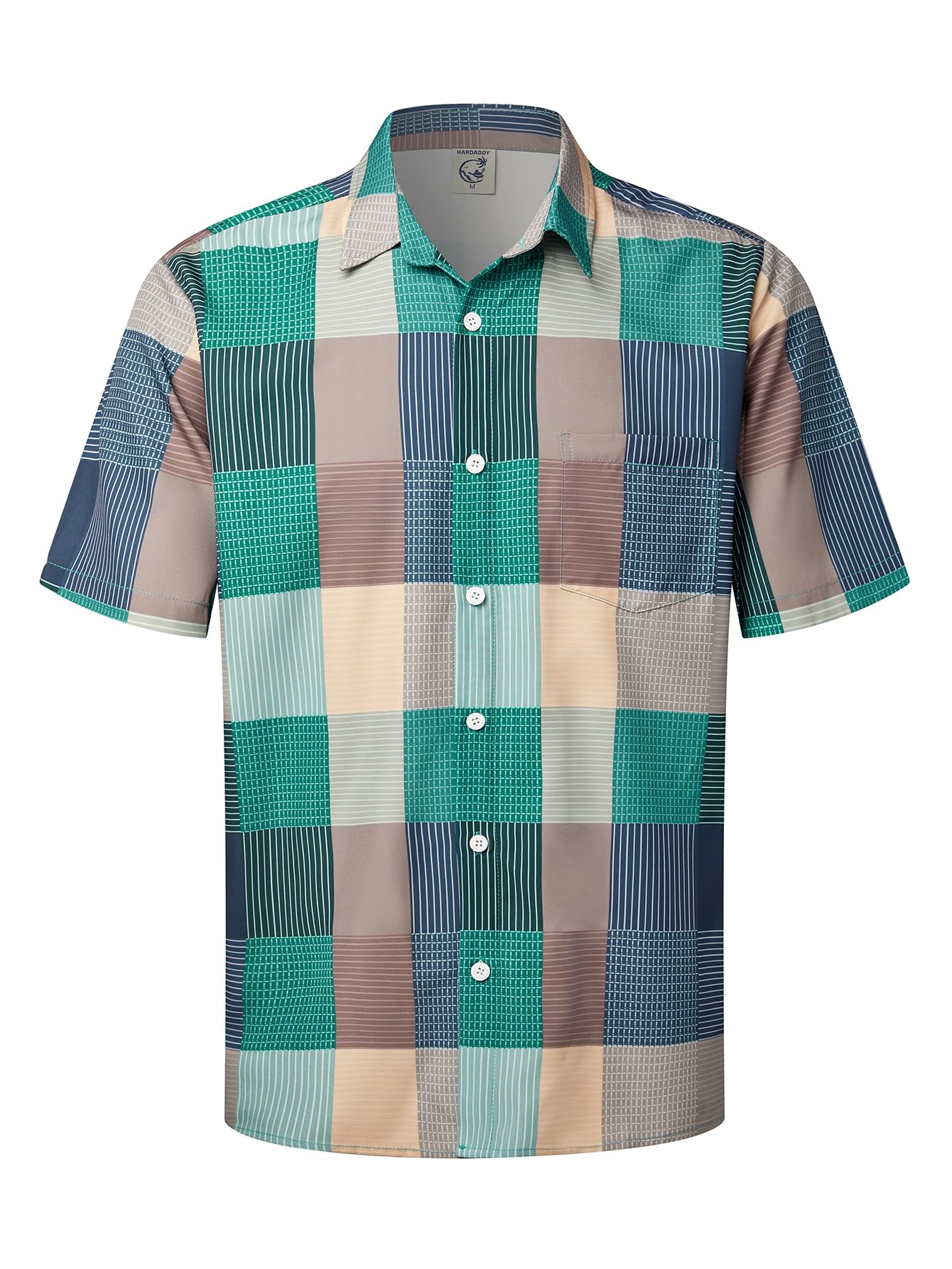 HOTHardaddy Men's Hawaiian Shirt Short Sleeves Printed Button Down Summer Beach Casual Shirts