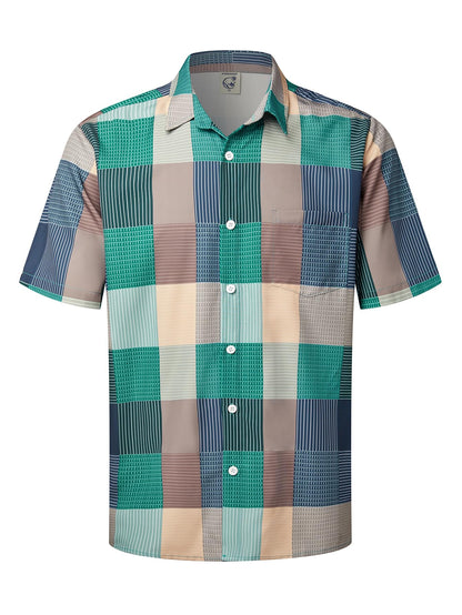 HOTHardaddy Men's Hawaiian Shirt Short Sleeves Printed Button Down Summer Beach Casual Shirts
