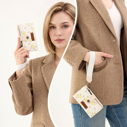 HOTX Wrangler Small Wallet Women, Wristlet Rfid Blocking Wallets Large Capacity Bifold Wallet with Coin Pocket