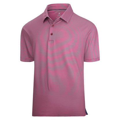 HOTEsabel.C Jacquard Golf Shirts for Men Dry Fit Short Sleeve Collared Polo | Moisture Wicking, Athletic Fit, 4-Way Stretch for Comfort, Wrinkle Free, Lightweight, Ideal for Golf, Casual & Work Wear