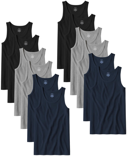 HOTAndrew Scott Men's A Shirt Tanks | Cotton Tank Top Athletic Undershirts | Multi Packs & Colors