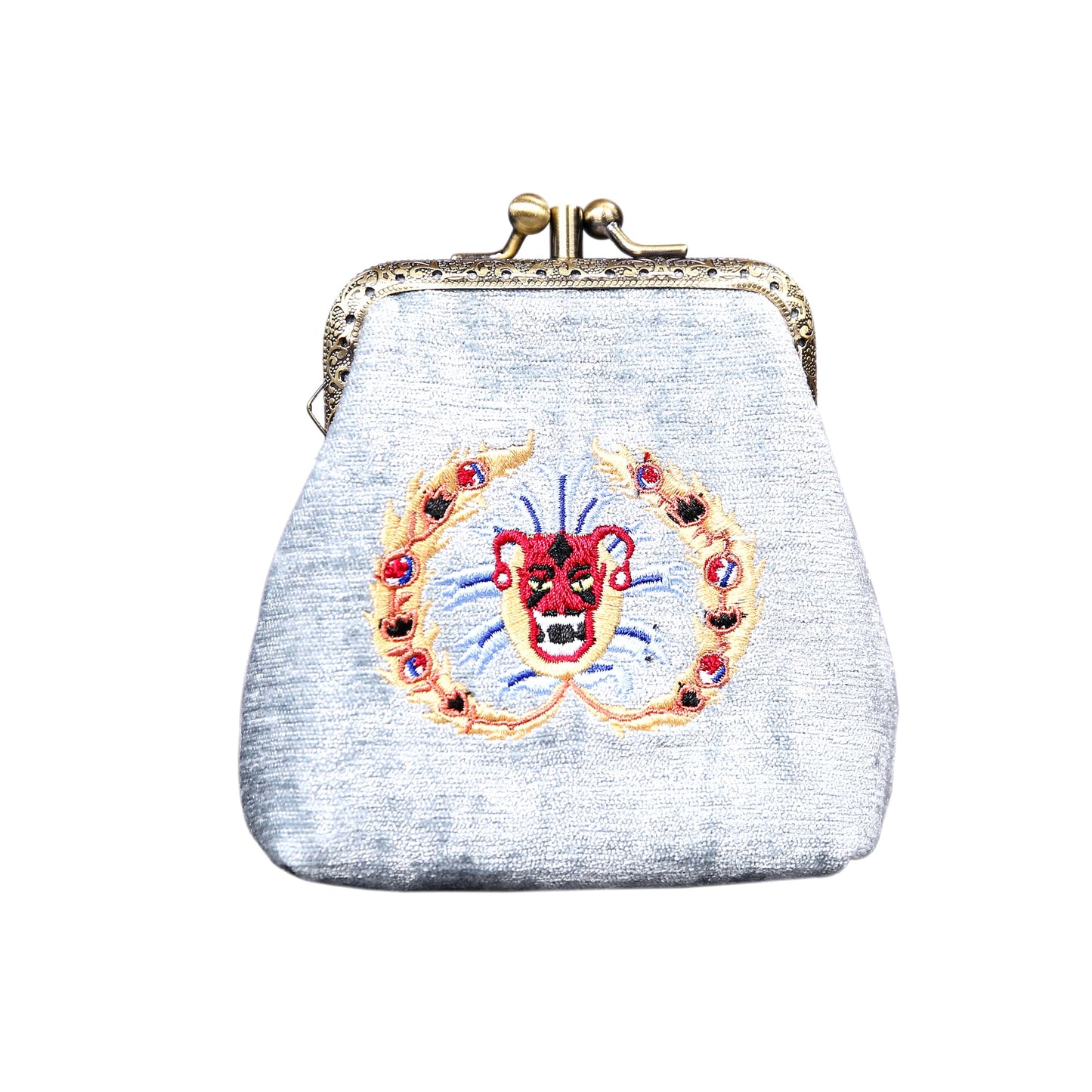 HOTCarpet Bag Double Kiss Clasp Coin Purse Pouch,Vintage Change Wallet Card Holder