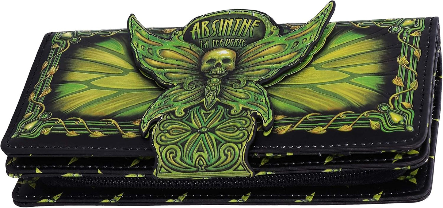 HOTNemesis Now Absinthe La Fee Verte Green Fairy Embossed Purse, Polyurethane, 18.5cm