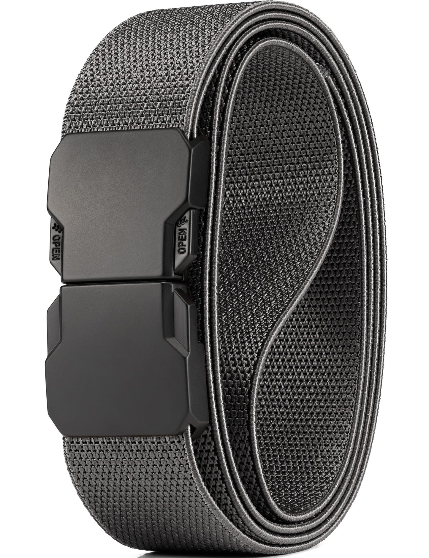 HOTGEIT Stretch Nylon Belt,1 3/8" Elastic Belt with Quick Release Buckle | Invisible Web Belt for Hiking Casual Tactical