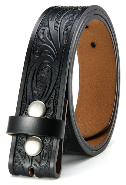 HOTSsumday Western Leather Belt Strap for Men Women Cowboy Cowgirl Leather Mens Belts for Jeans Birthday Christmas Belt Gifts