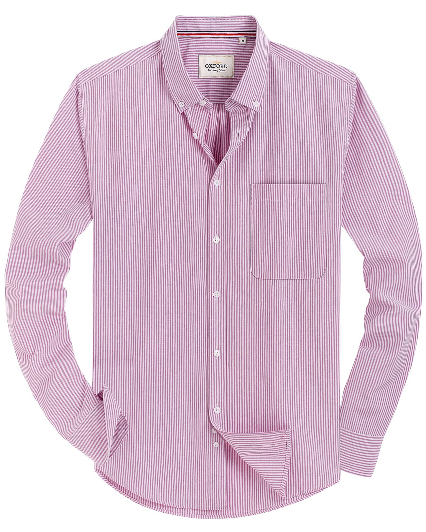HOTAlimens & Gentle Mens Solid Oxford Shirt Long Sleeve Dress Shirt Work Casual Button Down Shirts with Pocket