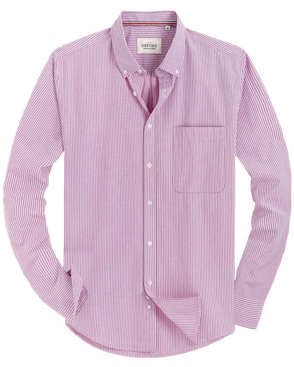 HOTAlimens & Gentle Mens Solid Oxford Shirt Long Sleeve Dress Shirt Work Casual Button Down Shirts with Pocket