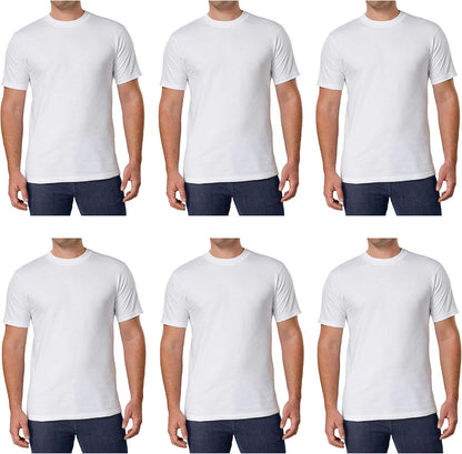 HOTKirkland Signature Men's Crew Neck Tee 100% Combed Heavyweight Cotton T-Shirts (Pack of 6)