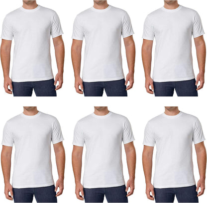 HOTKirkland Signature Men's Crew Neck Tee 100% Combed Heavyweight Cotton T-Shirts (Pack of 6)