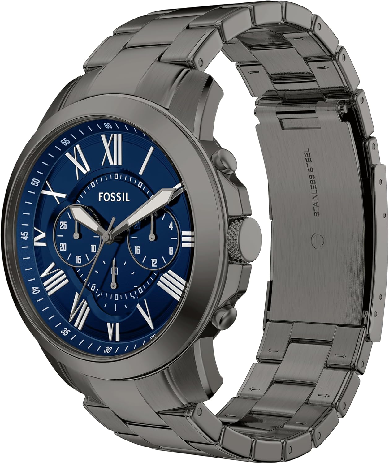 HOTFossil Men's Watch, Grant Quartz Stainless Steel Chronograph Watch for Men