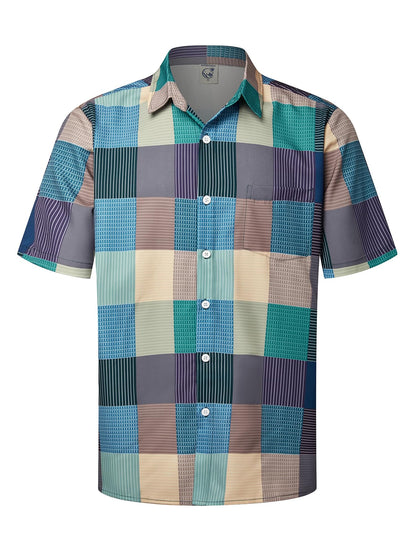 HOTHardaddy Men's Hawaiian Shirt Short Sleeves Printed Button Down Summer Beach Casual Shirts