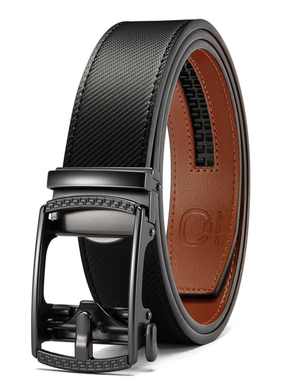 HOTCHAOREN Mens Belt Leather Ratchet Belt - Customizable Fit, Effortless Style (35mm)
