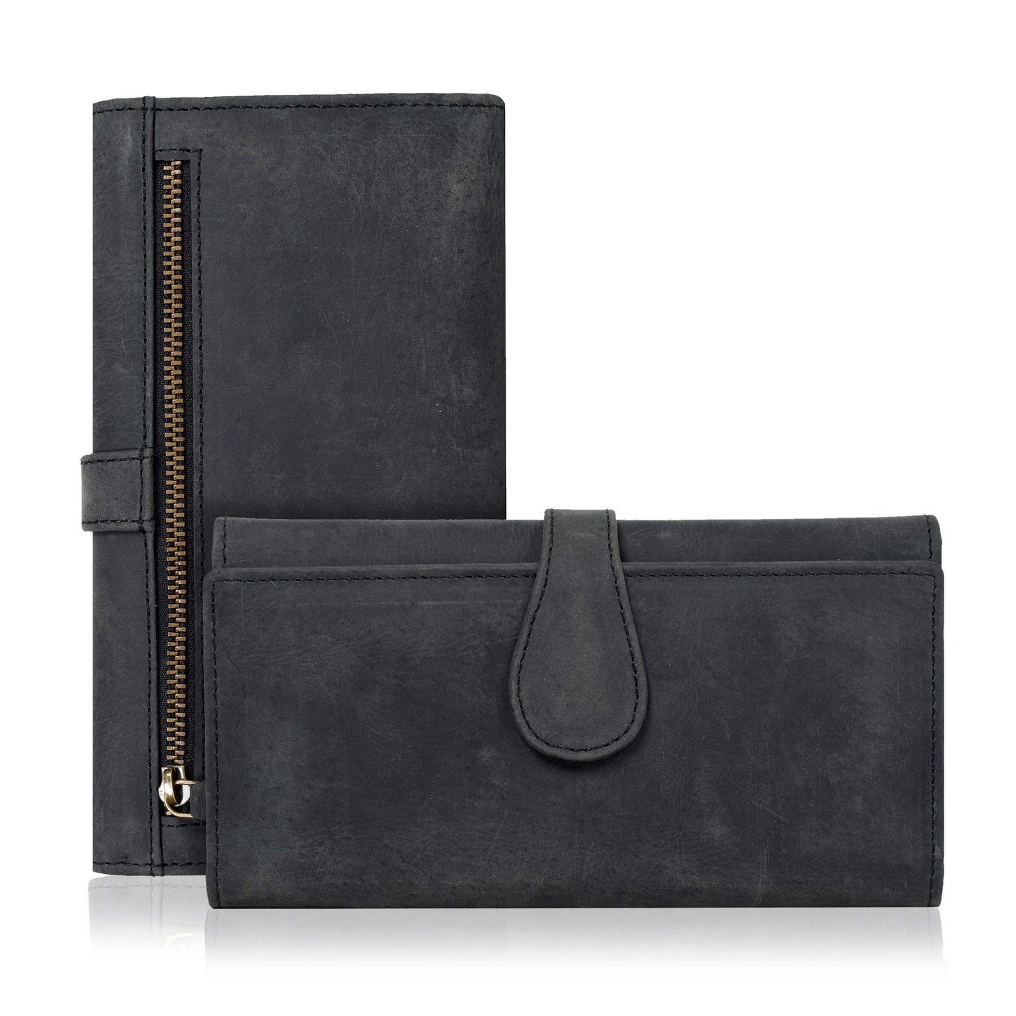 HOTReal Leather Women Wallet Leather with RFID Blocking -Trifold Card Holder Designer Ladies Clutch with ID Window Wallets