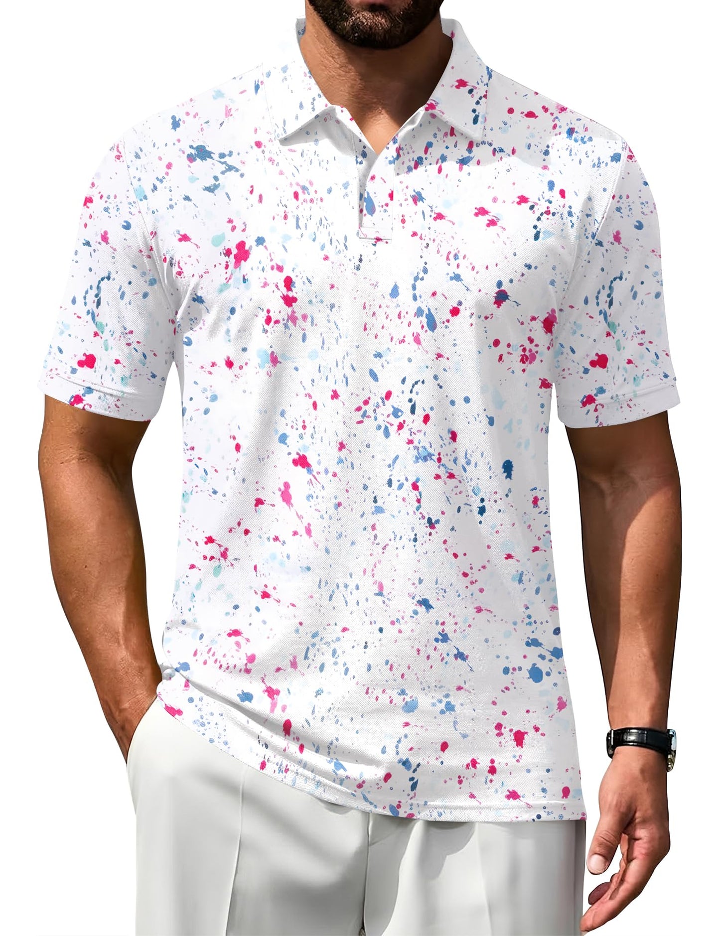 HOTPoriff Mens Polo Shirts Short Sleeve Golf Shirt Dry Fit Athletic T-Shirt Moisture Wicking Top (S-3XL)