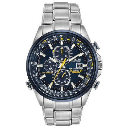 HOTCitizen Men's Eco-Drive Sport Luxury World Chronograph Atomic Time Keeping Watch