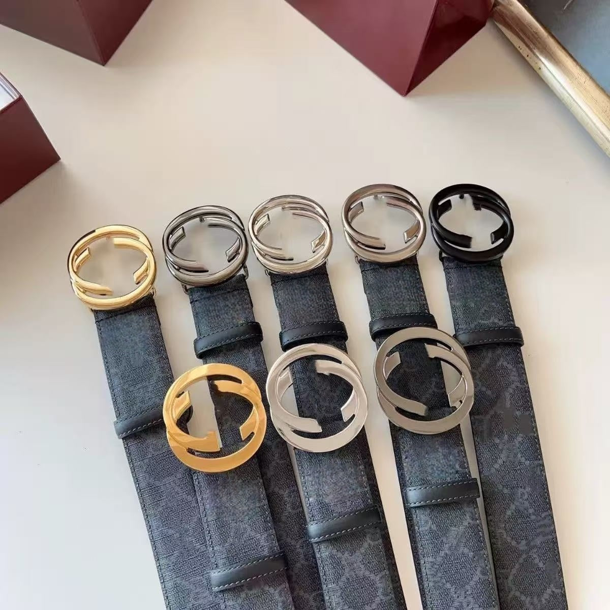 Monogram Coated Canvas Double Ring Buckle Belt