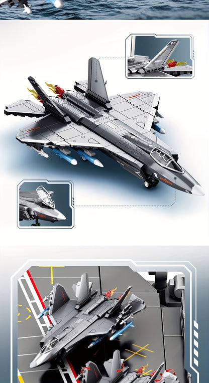 621pcs Stealth Fighter Building Blocks, Fifth Generation Aircraft Toys, Locomotive Assembled Models, Handmade DIY Living Room Decorations, B