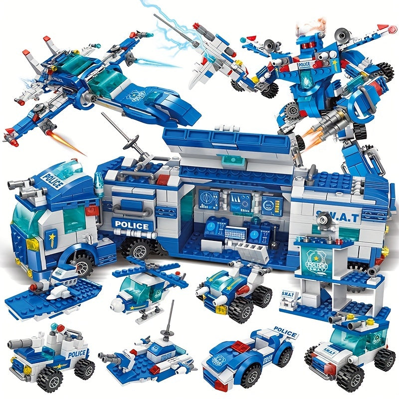 Department Car Building Blocks, City Patrol Police Toy, Vehicle Truck Action Figures Brick Toys For Children, Role-Play Toys For Boys