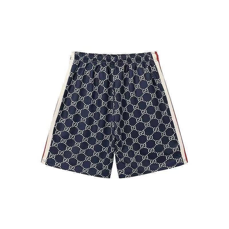 Full Letter Print Side Stripe Drawstring Casual Shorts