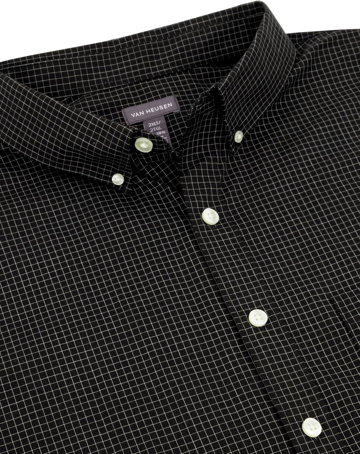 HOTVan Heusen Men's Big and Tall Wrinkle Free Short Sleeve Button Down Shirt, No-Tuck Length, Comfortable Stretch Fabric