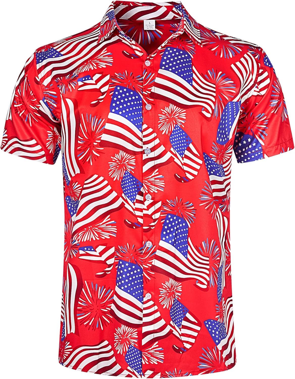 HOTFanient Mens Hawaiian Shirt Summer 3D Print Casual Short Sleeve Button Down Graphic Aloha Dress Shirts
