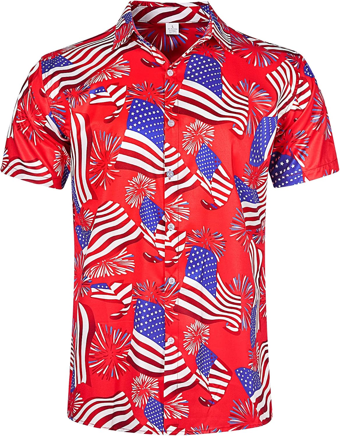 HOTFanient Mens Hawaiian Shirt Summer 3D Print Casual Short Sleeve Button Down Graphic Aloha Dress Shirts