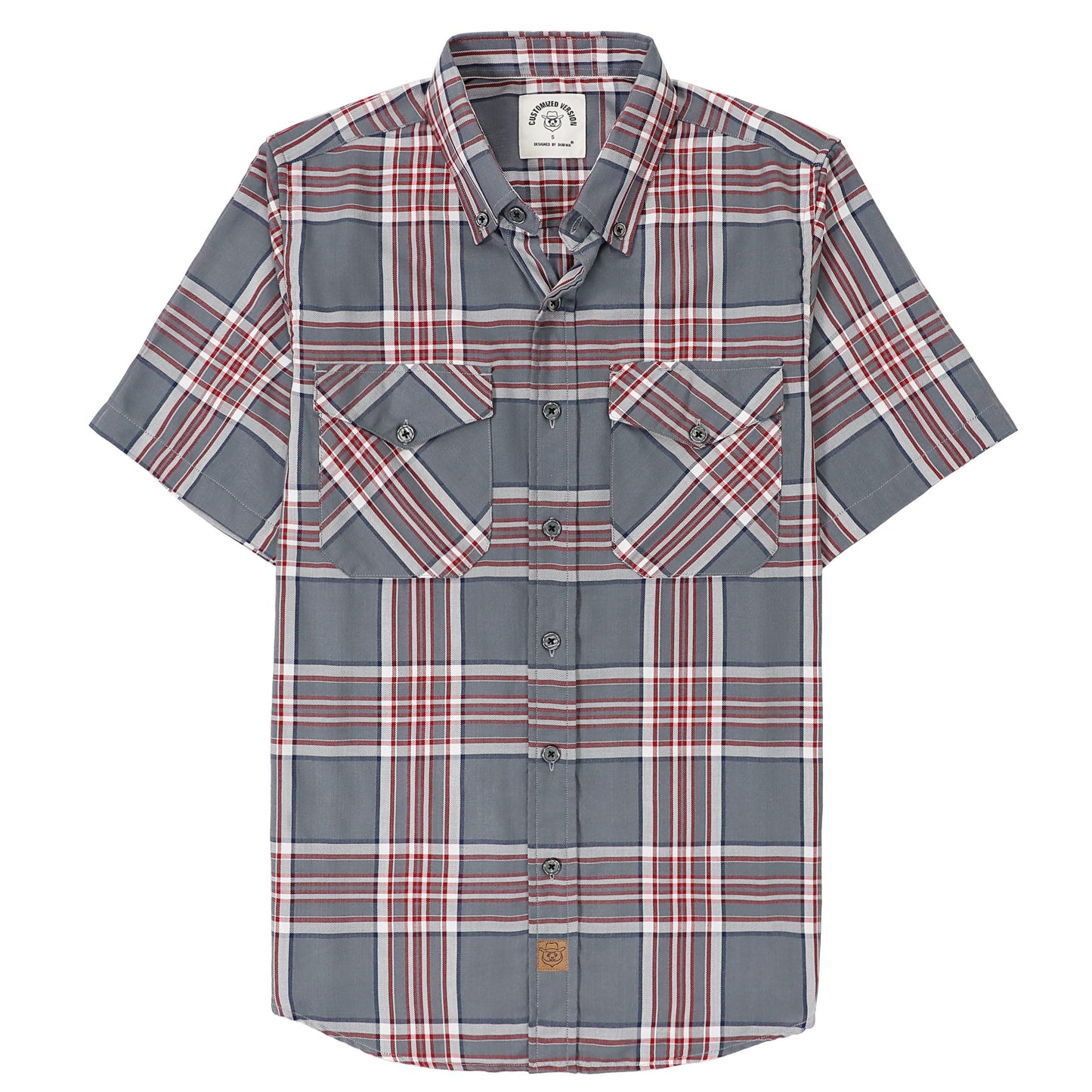 HOTDubinik® Mens Short Sleeve Button Down Two Pockets Soft Vintage Regular Fit Vintage Fishing Casual Shirts