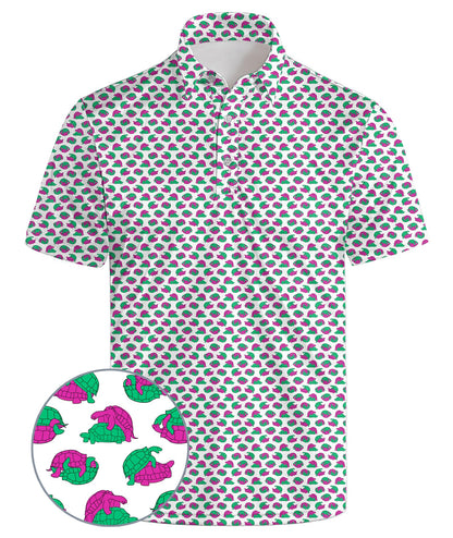 HOTGolf Polo Shirts for Men Funny Print Quick Dry Short Sleeve Performance Golf Shirts Moisture Wicking Polo Shirts