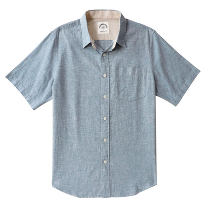 HOTDubinik® Mens Short Sleeve Button Down Shirts 100% Cotton Plaid Men's Casual Button-Down Shirts with Pocket