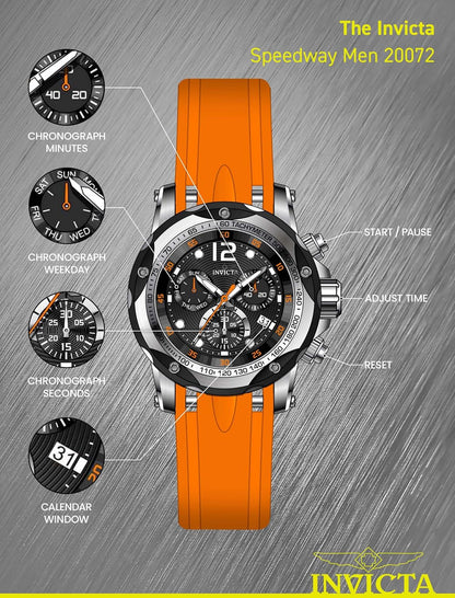 HOTInvicta Men's Speedway 51mm Silicone Quartz Watch