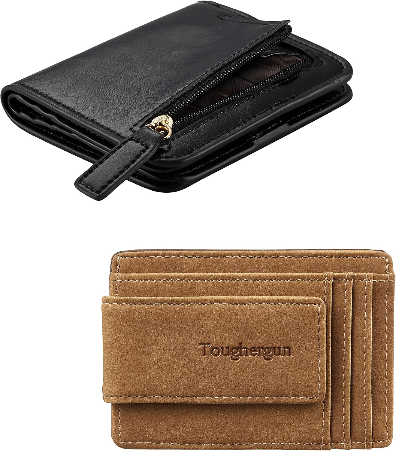 HOTToughergun Women's Genuine Leather Wallet& Men’s Money Clip