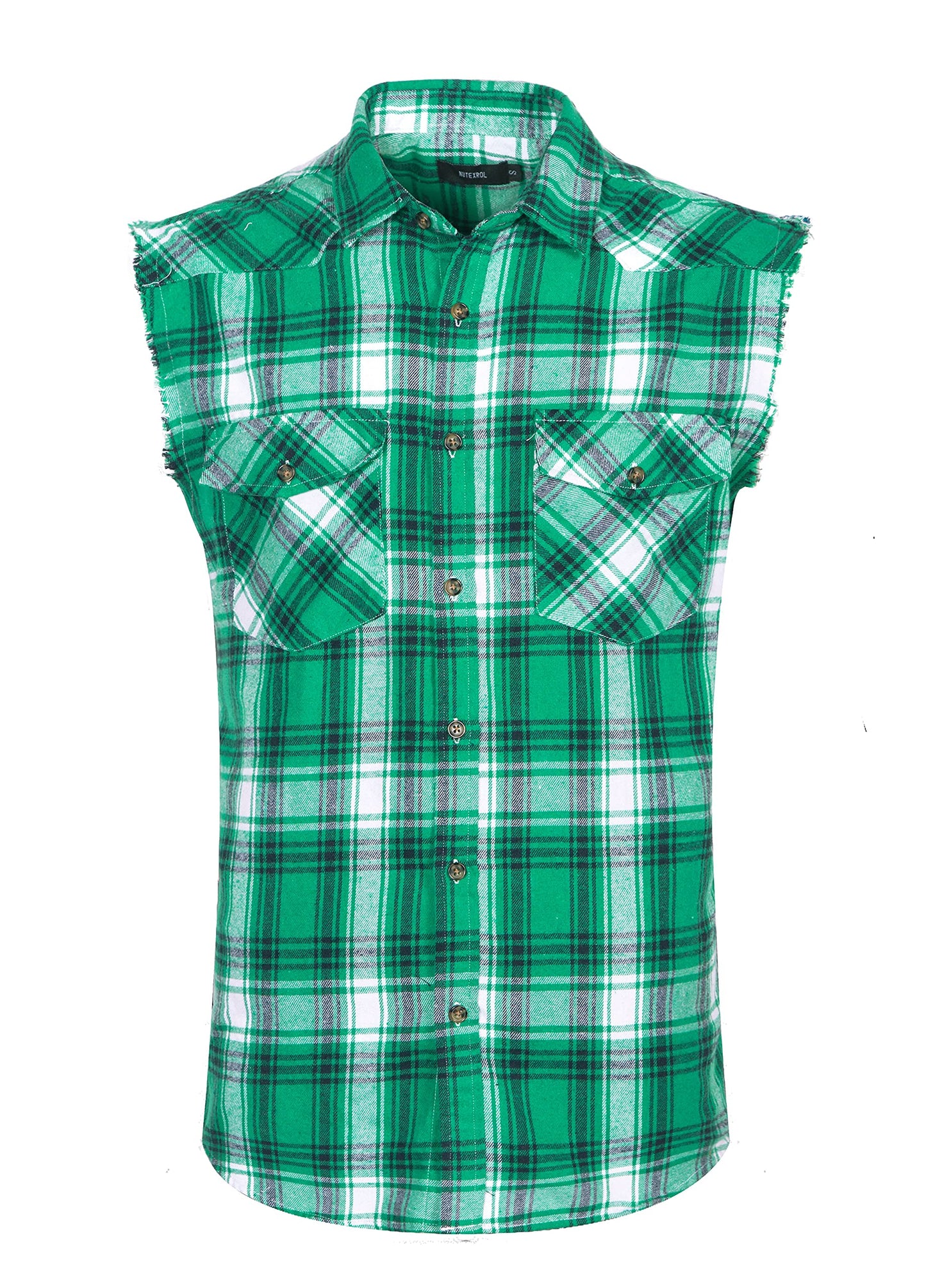 HOTMen's Casual Flannel Plaid Shirt Sleeveless Plus Size Vest