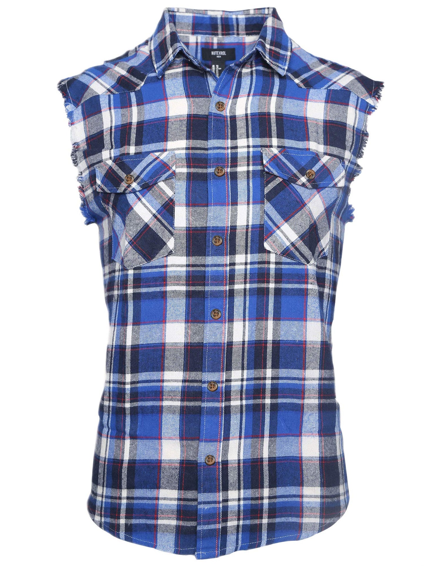 HOTMen's Casual Flannel Plaid Shirt Sleeveless Plus Size Vest