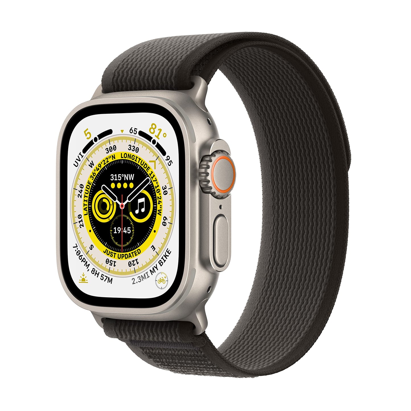 HOTApple Watch Ultra [GPS + Cellular 49mm] Titanium Case with Midnight Ocean Band, One Size (Renewed)