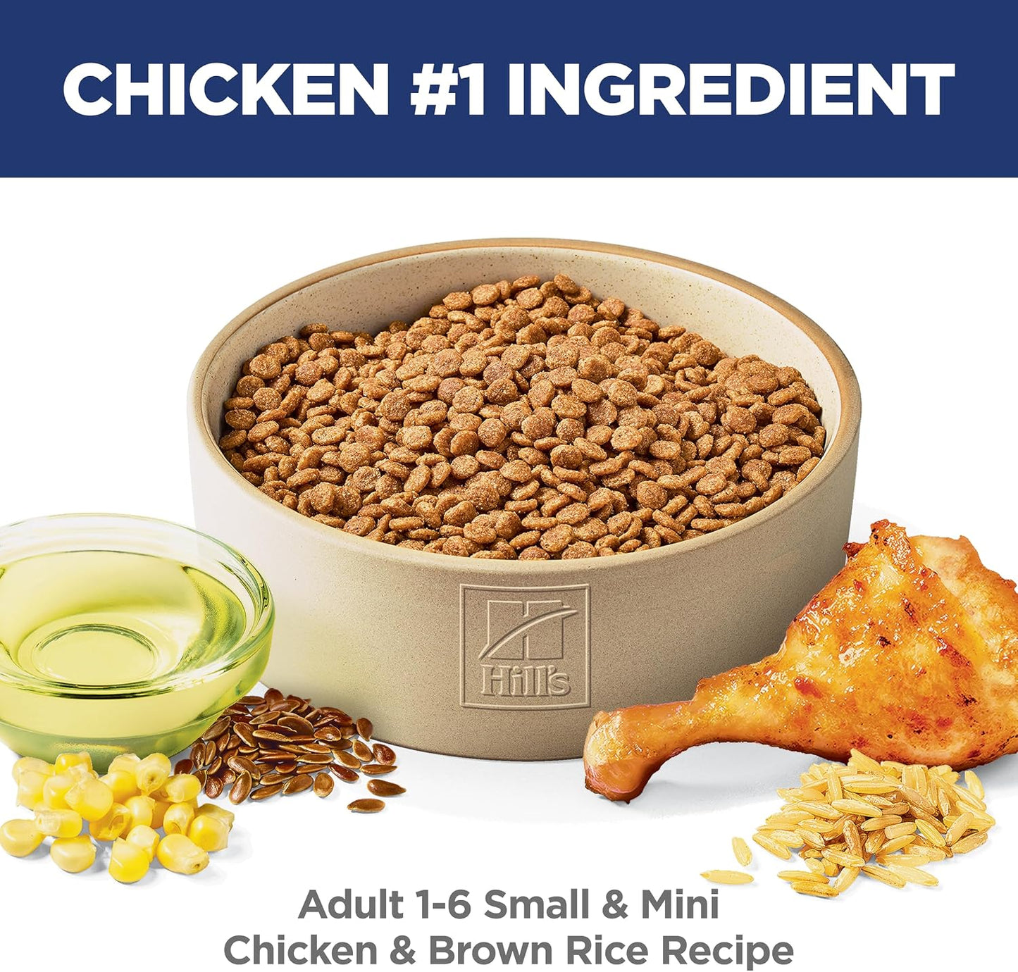 HOTHill's Science Diet Adult 1-6 Small & Mini Dry Dog Food, Chicken & Brown Rice, 15.5 lb. Bag