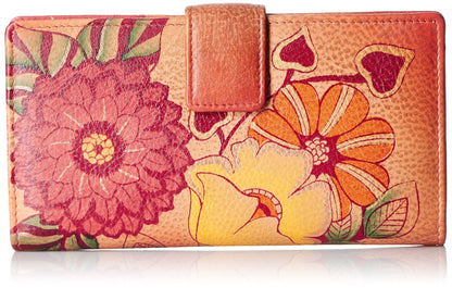 HOTAnna by Anuschka Women's Hand Painted Genuine Leather Two Fold Organizer Wallet