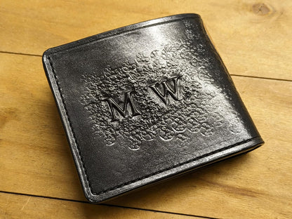 HOTTheodoros Gothic Skull Leather Wallet for Men – Dark Fantasy Skeleton Design – RFID Genuine Leather Bifold Biker Wallet, Embossed, Carved, Tooled & Painted Wallet, Custom Personalized Gift